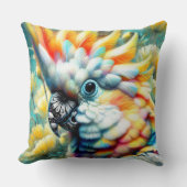 お洒落コカトゥーバードイエローポピーフローラ クッション (正面)