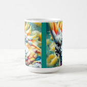 お洒落コカトゥーバードイエローポピーフローラ コーヒーマグカップ (中央)