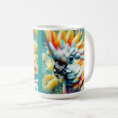 お洒落コカトゥーバードイエローポピーフローラ コーヒーマグカップ (正面右)