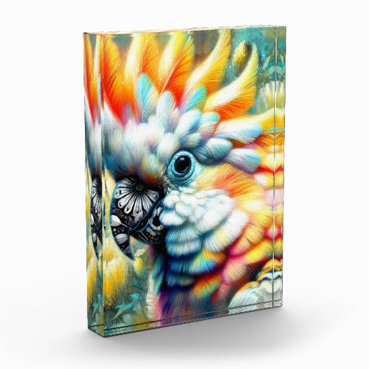 お洒落コカトゥーバードイエローポピーフローラ フォトブロック (左)