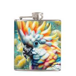 お洒落コカトゥーバードイエローポピーフローラ フラスク