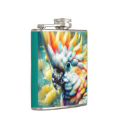 お洒落コカトゥーバードイエローポピーフローラ フラスク (右)