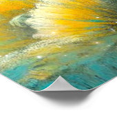 お洒落コカトゥーバードイエローポピーフローラ ポスター (角)