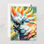 お洒落コカトゥーバードイエローポピーフローラ ポストカード (正面/裏面)