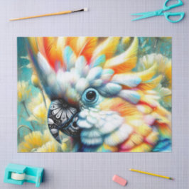 お洒落コカトゥーバードイエローポピーフローラ 薄葉紙