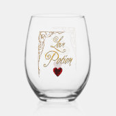 お洒落ゴシックラブポーション ステムなしワイングラス (正面)