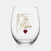 お洒落ゴシックラブポーション ステムなしワイングラス (裏面)