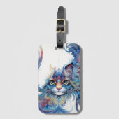 お洒落サイケデリック芸術的Cat荷札 ラゲッジタグ (正面縦)