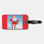 お洒落サンタクロースとミニクリスマスツリー ラゲッジタグ (裏面横)