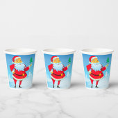 お洒落サンタクロースとミニクリスマスツリー 紙コップ