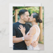 お洒落シャンパンタワークリームフォト結婚ズ セーブザデート (裏面)