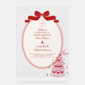 お洒落シャンパンタワードードル結婚ズ アクリルサイン (正面)