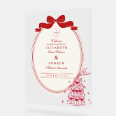 お洒落シャンパンタワードードル結婚ズ アクリルサイン (傾斜)