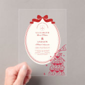 お洒落シャンパンタワードードル結婚ズ アクリル招待状 (インサイチュ (ポータブル))