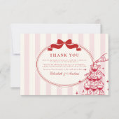 お洒落シャンパンタワードードル結婚ズ サンキューカード (正面)