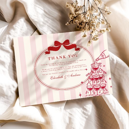 お洒落シャンパンタワードードル結婚ズ サンキューカード