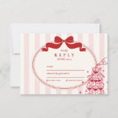 お洒落シャンパンタワードードル結婚ズ 出欠カード (正面)