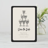 お洒落シャンパンタワー結婚手書き救の 招待状 (スタンド正面)