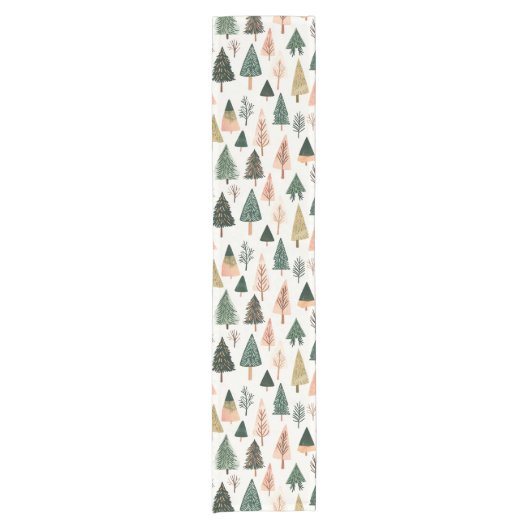 お洒落シンプルなクリスマスホリデーツリー ショートテーブルランナー (正面)