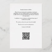 お洒落シンプルエレガント写真おもしろいカップル 箔招待状 (裏面)