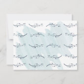 お洒落シンプルネイビーベリーつる植物 ノートカード (裏面)