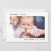お洒落シンプルモダンカスタムPhoto Baby Shour サンキューカード (正面)