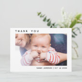 お洒落シンプルモダンカスタムPhoto Baby Shour サンキューカード (スタンド正面)