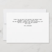 お洒落シンプルモダンカスタムPhoto Baby Shour サンキューカード (裏面)