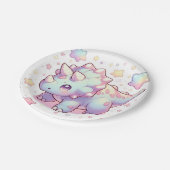 お洒落シンプル恐竜の赤ちゃんシャワー ペーパープレート (アングル)