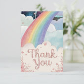 お洒落シンプル虹と雲 サンキューカード (スタンド正面)