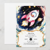 お洒落シンプル誕生日 招待状 (正面/裏面)