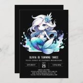 お洒落シンプル誕生日 招待状 (正面/裏面)