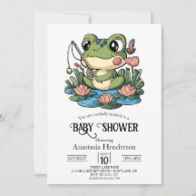 お洒落シンプルFrog Baby Shower