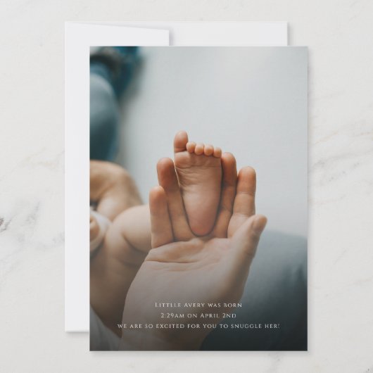 お洒落シンプルNeutralベビーSipと写真を参照 招待状 (裏面)