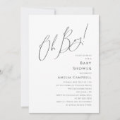 お洒落シンプルOh Boy Baby Shower 招待状 (正面)