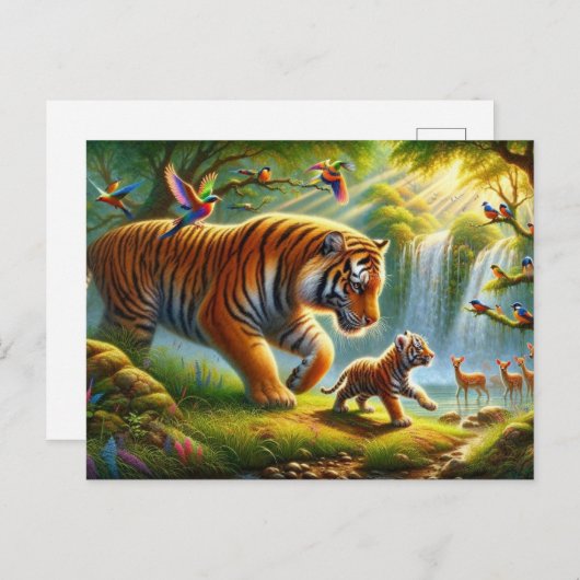 お洒落ジャングルパラダイス絵を描ズ ポストカード (正面/裏面)