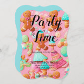 お洒落ジンジャーブレッドマン招待状 招待状 (正面/裏面)