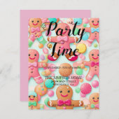 お洒落ジンジャーブレッドマン招待状 招待状 (正面/裏面)