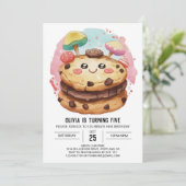 お洒落スイーツキッズクッキー誕生日 招待状 (スタンド正面)