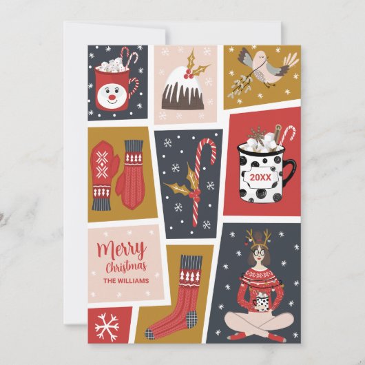 お洒落スカンジ素朴ナビアの森林の非写真 シーズンカード (正面)