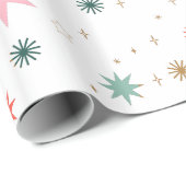 お洒落スターバストと星型 ラッピングペーパー (ロールコーナー)