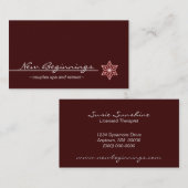 お洒落スターライトビジネスカード、マルーン 名刺 (正面/裏面)
