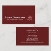 お洒落スター・ビジネス・カード、マルーン 名刺 (正面/裏面)
