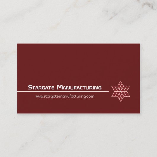 お洒落スター・ビジネス・カード、マルーン 名刺 (正面)