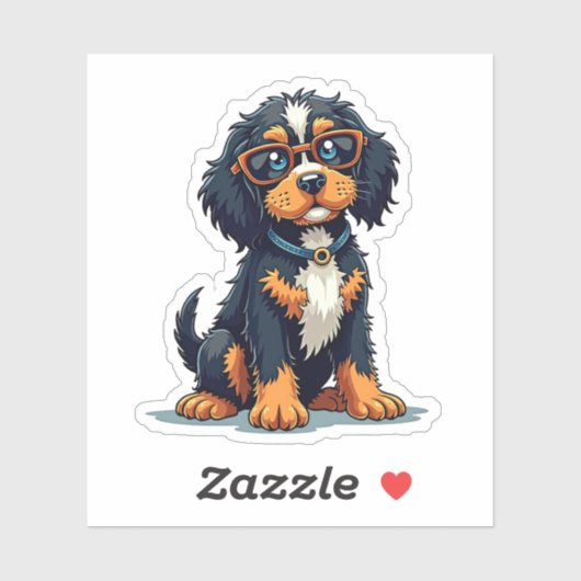 お洒落スチームパンクコッカースパニエル犬クール、眼鏡 シール (シート)