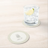 お洒落ストライプグ結婚リーン ラウンドペーパーコースター (インサイチュ)