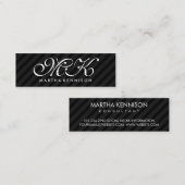 お洒落ストライプ企業の スキニー名刺 (正面/裏面)