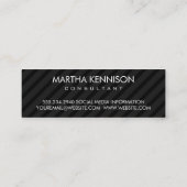 お洒落ストライプ企業の スキニー名刺 (裏面)