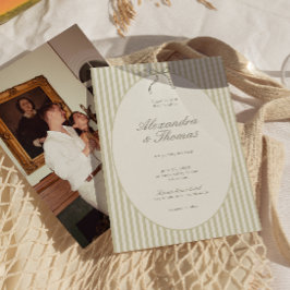 お洒落ストライプ結婚式招待状 招待状