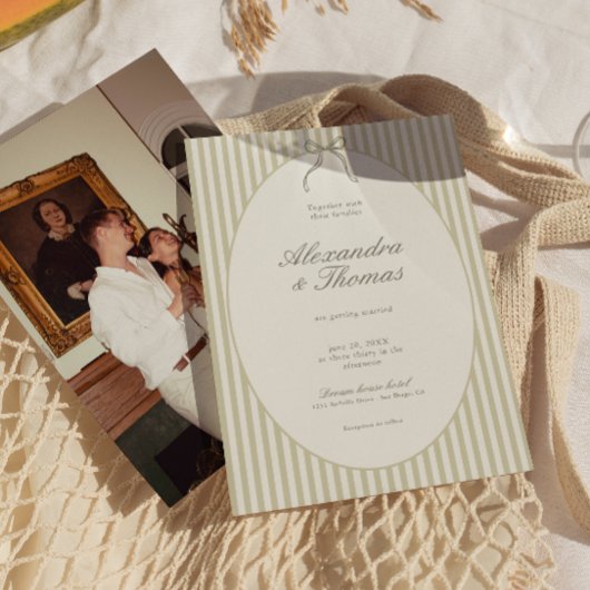 お洒落ストライプ結婚式招待状 招待状